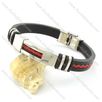 rubber bracelet with stainless steel parts b001712