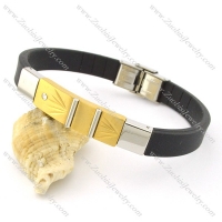 rubber bracelet with stainless steel parts b001717