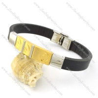 rubber bracelet with stainless steel parts b001716