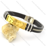 rubber bracelet with stainless steel parts b001707