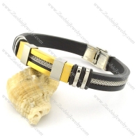 rubber bracelet with stainless steel parts b001703