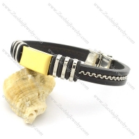 rubber bracelet with stainless steel parts b001698