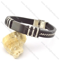 rubber bracelet with stainless steel parts b001697