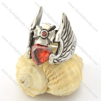clear red zircon flying angel wing ring r001133