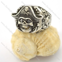 cowboy skull wearing a cap ring r001573