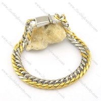 1cm steel and gold casting bracelet b002198
