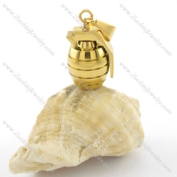 gold tone hand grenade pendant p001603
