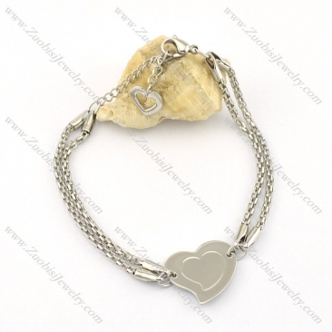 big heart charm bracelet with snake chain for ladies b002241