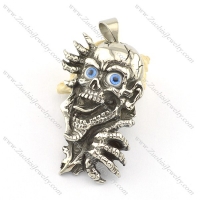 Blue eyed ghost stainless steel pendant p001614