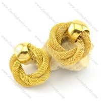 yellow gold plating net chain earring e000875