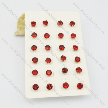 ruby zircon stud earrings for women e000882