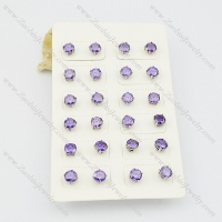 purple stud earrings for girls e000883