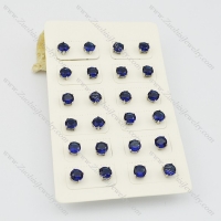 clear dark blue zircon stud earrings for women e000884