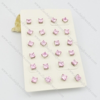pink zircon earring studs e000885