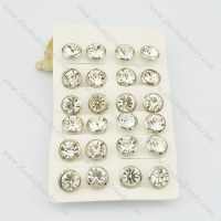 zircon stone normal earring with clear stone e000887