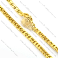 600mm long 11.5mm wide yellow gold plating necklace n000664
