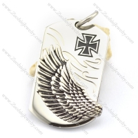 left side flying wing tag pendant with iron cross logo p001766