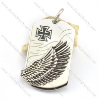 right side flying wing tag pendant with iron cross logo p001767