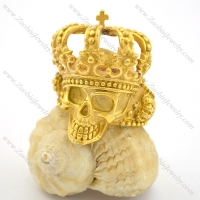 gold skull king ring with crown r001700