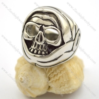 roung skull ring with 2 big hollow eyes r001706