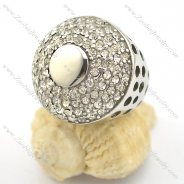 natural stone rings with many small rhinestones r001721