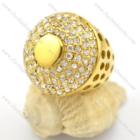 natural rhinesonte ring in gold plating r001722