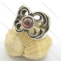 round red cat eye stone flower ring r001730