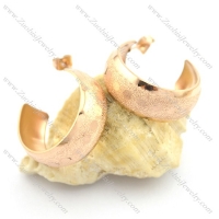 yellow gold pierced earrings in stainless steel e000895