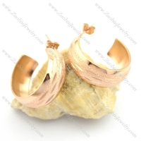 9mm wide rose gold drop earrings e000898