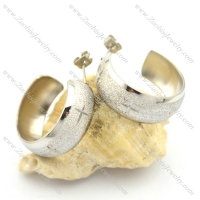 rough stainless steel earring in wide of 9mm e000902