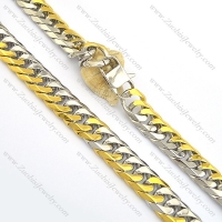 66cm long two tones plating casting necklace n000701