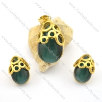 Cyan Stone Ali Matching Jewelry made in gold plating s000907