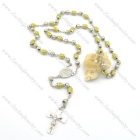 Wholesale Green Rosary Necklace with Jesus Cross n000710