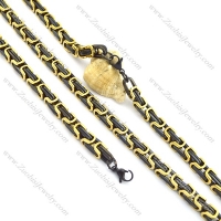 9mm gold and black link chain jewelry set s000944