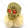 red-hot rhinestone eyes gold plating flower skull ring r002004