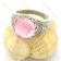 clear pink stone flower ring r002052