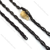 10mm black-plating casting link chain bracelet and necklace set s000945