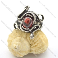 snake ring with big clear ruby stone r002108