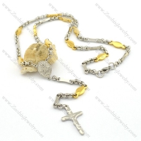 special yellow gold chain necklace with jesus cross pendant n000805