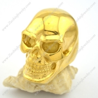 huge shiny gold-plating stainless steel baldhead skull ring r002139