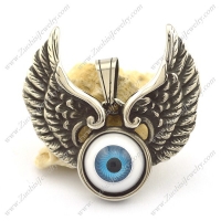 2 flying wings pendant with blue angel eye stone p002085