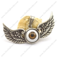 big brown angel eye pendant with 2 wings p002086