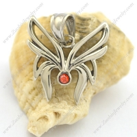 small cute butterfly pendant with red rhinestone p002091