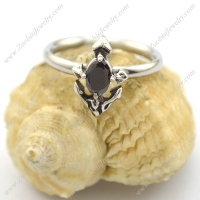 cute anchor ring with black diamond rhinestone r002225