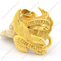 Gold-plating LIVE TO RIDE Eagle Pendant p002097