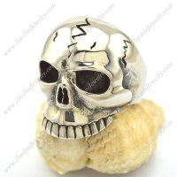 shiny cracking head skull ring r002263