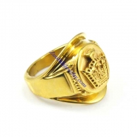 shiny gold plating stainless steel palace ring JR500006