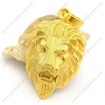 Shiny Yellow Gold Plating Lion Pendant p002164