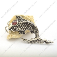 Cyprinoid Pendant with Clear Red Eye Stone p002166