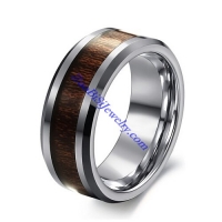 0.32 inch Steel Pure Tungsten Ring with Carbon Fiber in Middle JR490007